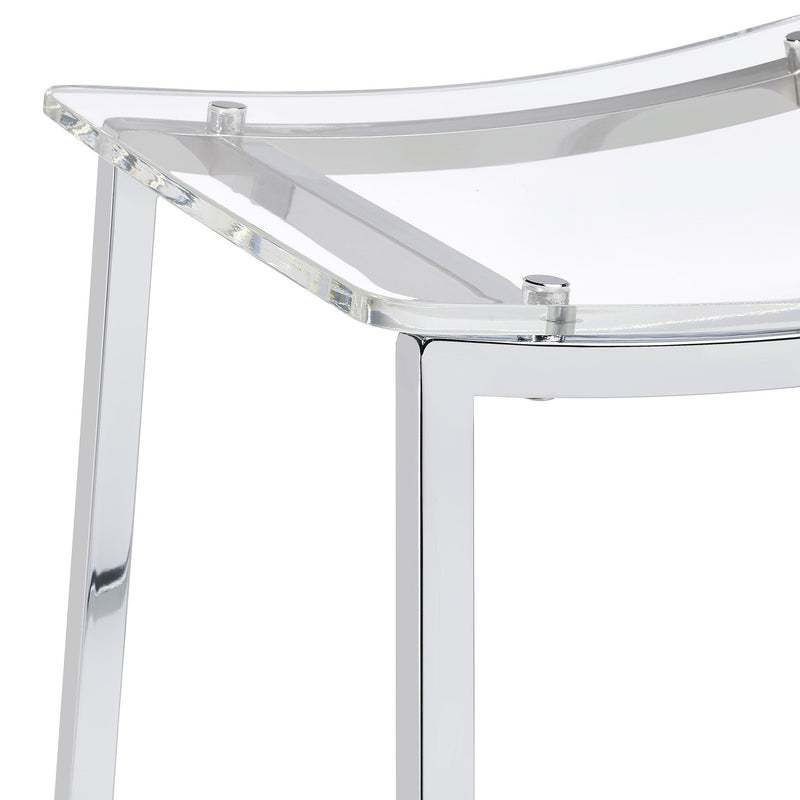 Jovani Acrylic Backless Bar Stool Chrome (Set of 2) - 182359