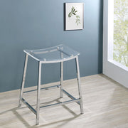 Jovani Acrylic Backless Counter Stool Chrome (Set of 2) - 182358