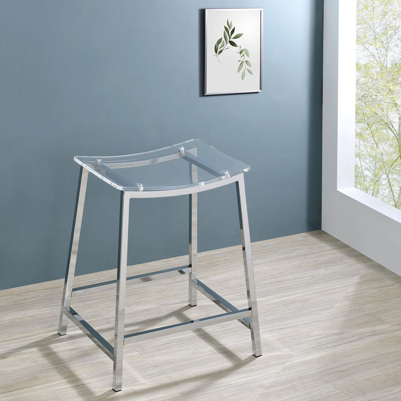 Jovani Acrylic Backless Counter Stool Chrome (Set of 2) - 182358