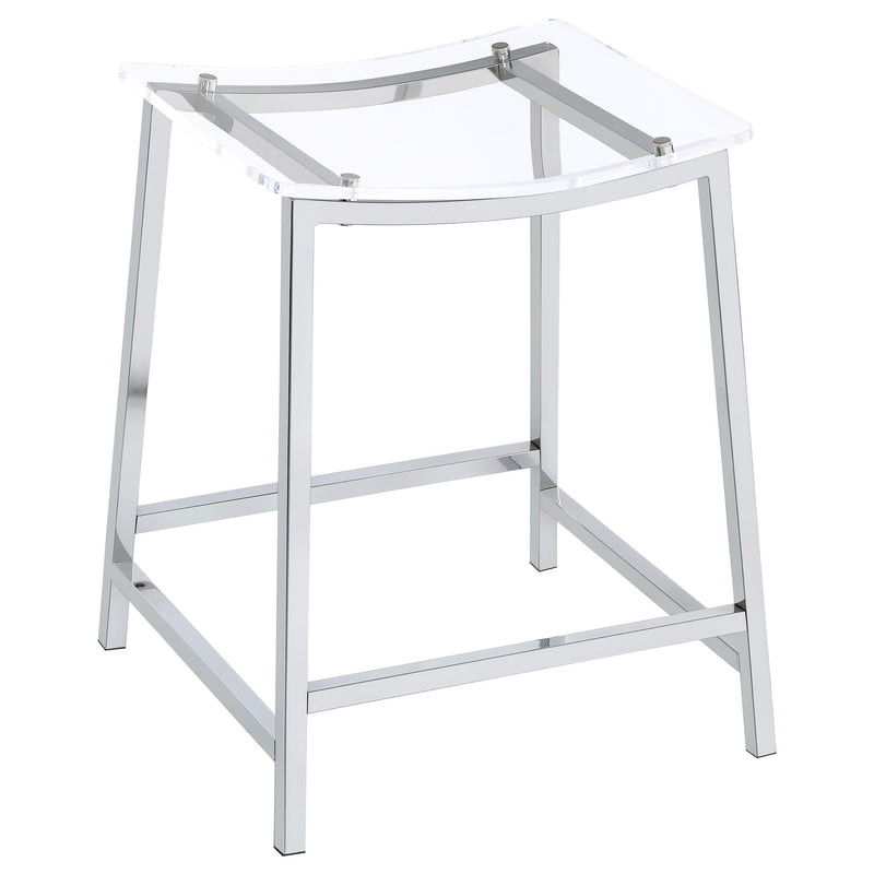 Jovani Acrylic Backless Counter Stool Chrome (Set of 2) - 182358