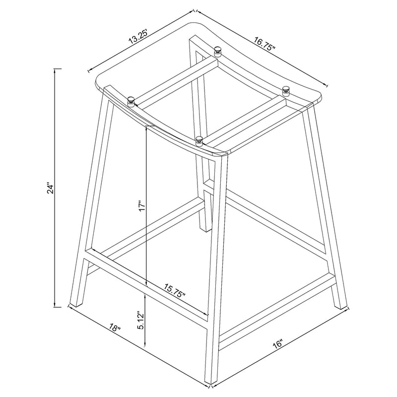 Jovani Acrylic Backless Counter Stool Chrome (Set of 2) - 182358