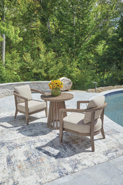 Joy Lagoon Beige Outdoor Chairs with Cushions/Table (Set of 3) - PCP310-050