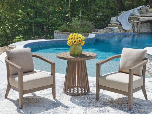 Joy Lagoon Beige Outdoor Chairs with Cushions/Table (Set of 3) - PCP310-050