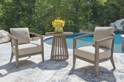 Joy Lagoon Beige Outdoor Chairs with Cushions/Table (Set of 3) - PCP310-050