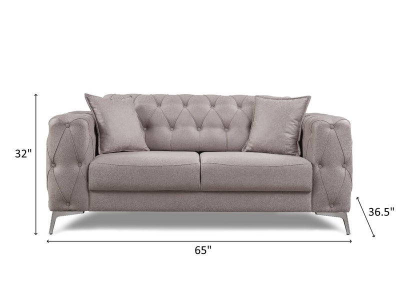 Joza 65" Wide Tufted Extendable Loveseat - Gate FurnitureLoveseat