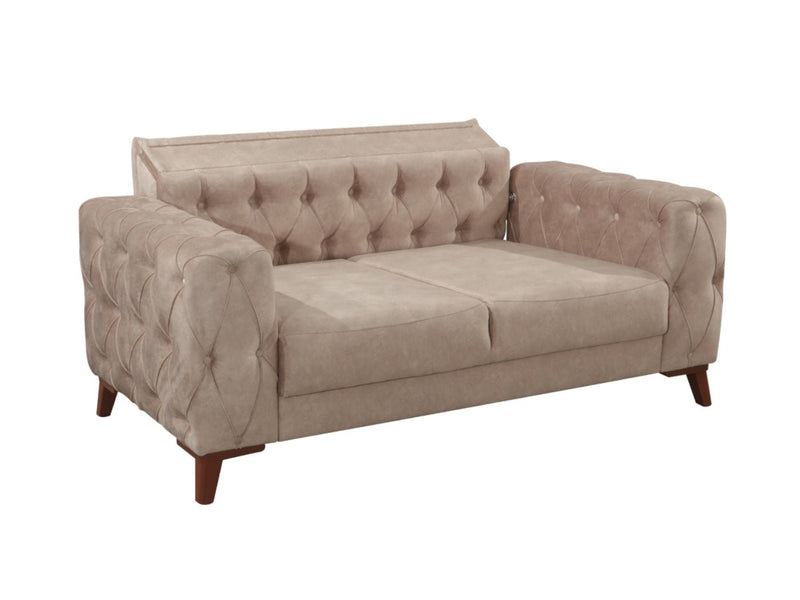 Joza 65" Wide Tufted Extendable Loveseat - Gate FurnitureLoveseat