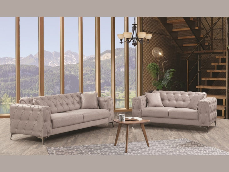 Joza 65" Wide Tufted Extendable Loveseat - Gate FurnitureLoveseat