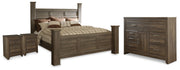 Juararo California King Poster Bed, Dresser and 2 Nightstands - B251B47