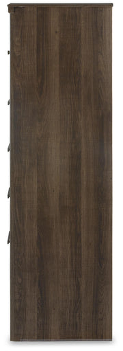 Juararo Dark Brown King Panel Bed, Dresser, Chest and 2 Nightstands - B251B39