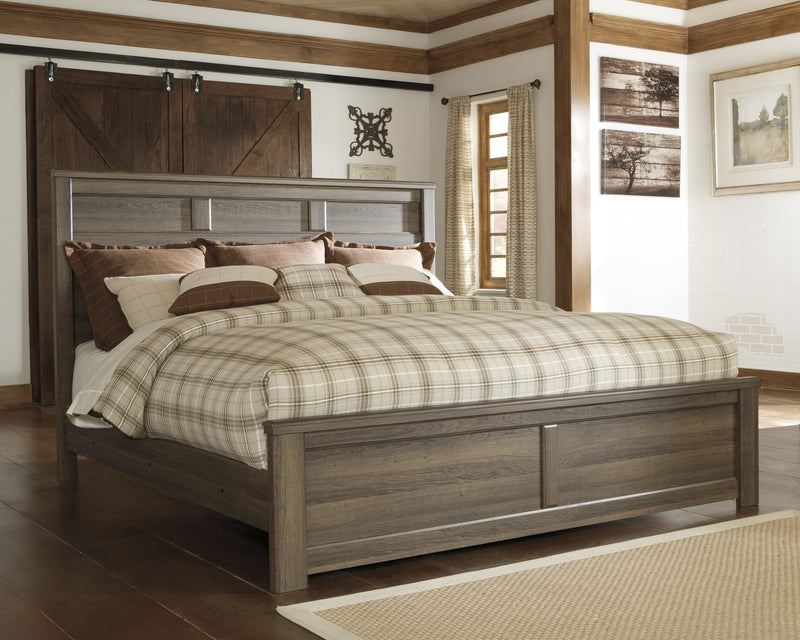 Juararo Dark Brown King Panel Bed - Gate FurnitureKing Bed