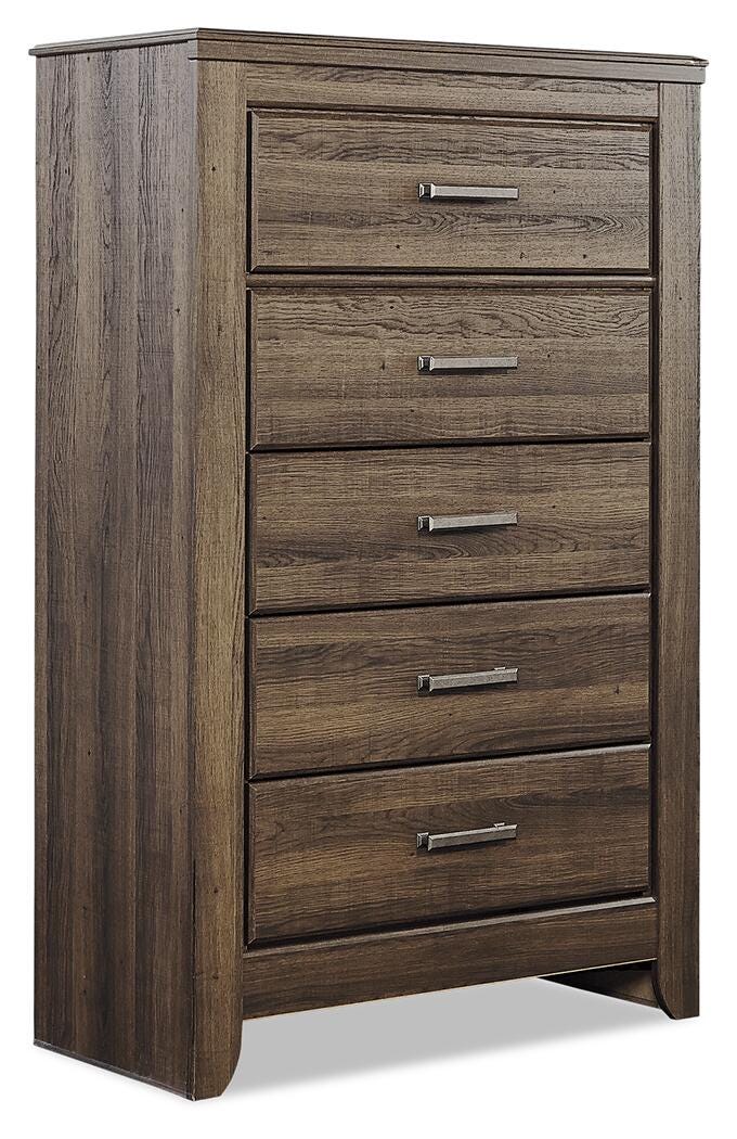 Juararo Dark Brown King Poster Bed, Chest and Nightstand - B251B34