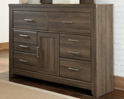Juararo Dark Brown King Poster Bed, Dresser, Chest and Nightstand - B251B35