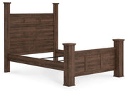 Juararo Dark Brown Queen Poster Bed and 2 Chests - B251B29
