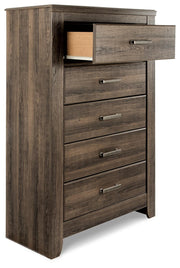 Juararo Dark Brown Queen Poster Bed and 2 Chests - B251B29