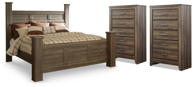 Juararo King Poster Bed and 2 Chests - B251B49