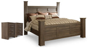 Juararo King Poster Bed and 2 Nightstands - B251B53