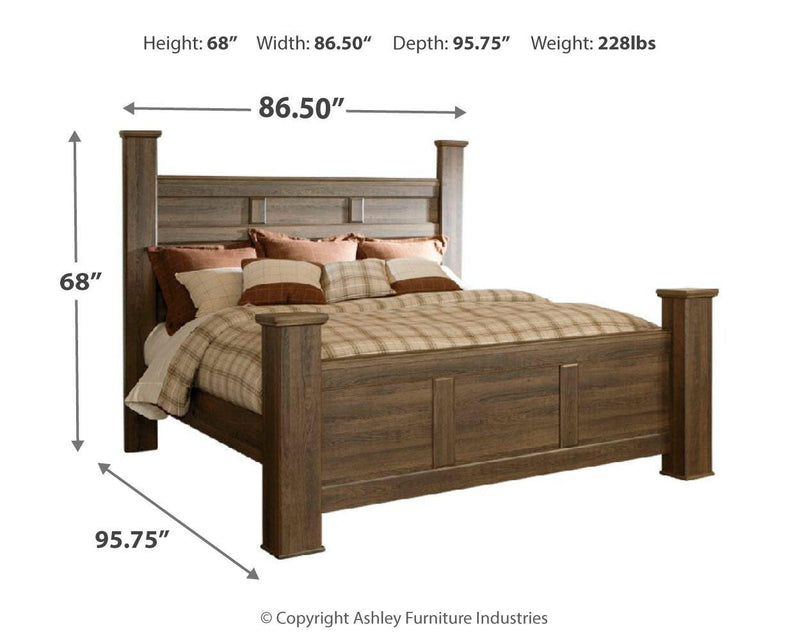 Juararo King Poster Bed and 2 Nightstands - B251B53