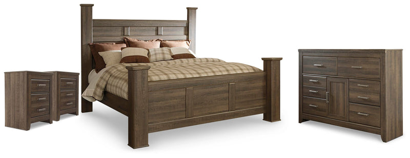 Juararo King Poster Bed, Dresser and 2 Nightstands - B251B51