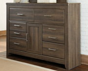 Juararo King Poster Bed with Dresser in Dark Brown - PKG004035