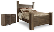 Juararo Queen Poster Bed, and 2 Nightstands - B251B50