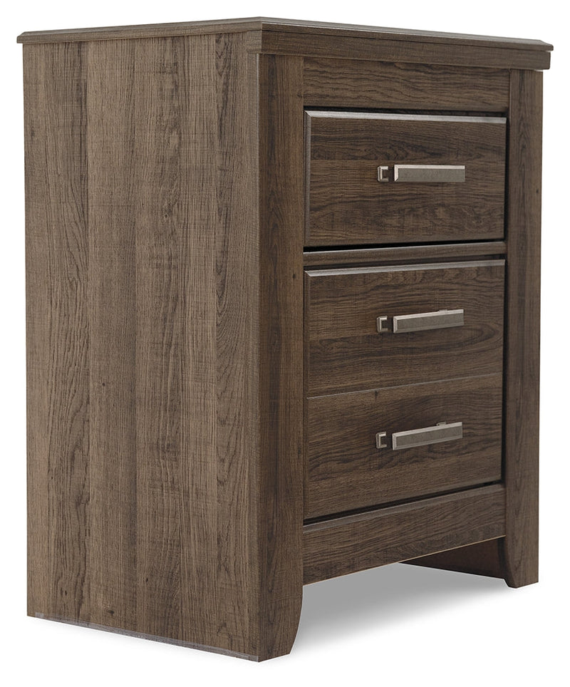 Juararo Queen Poster Headboard with Mirrored Dresser and Nightstand in Dark Brown from Ashley - Luna Furniture