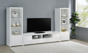 Jude 2-door Engineered Wood 79-inch TV Stand High Gloss White - 704262