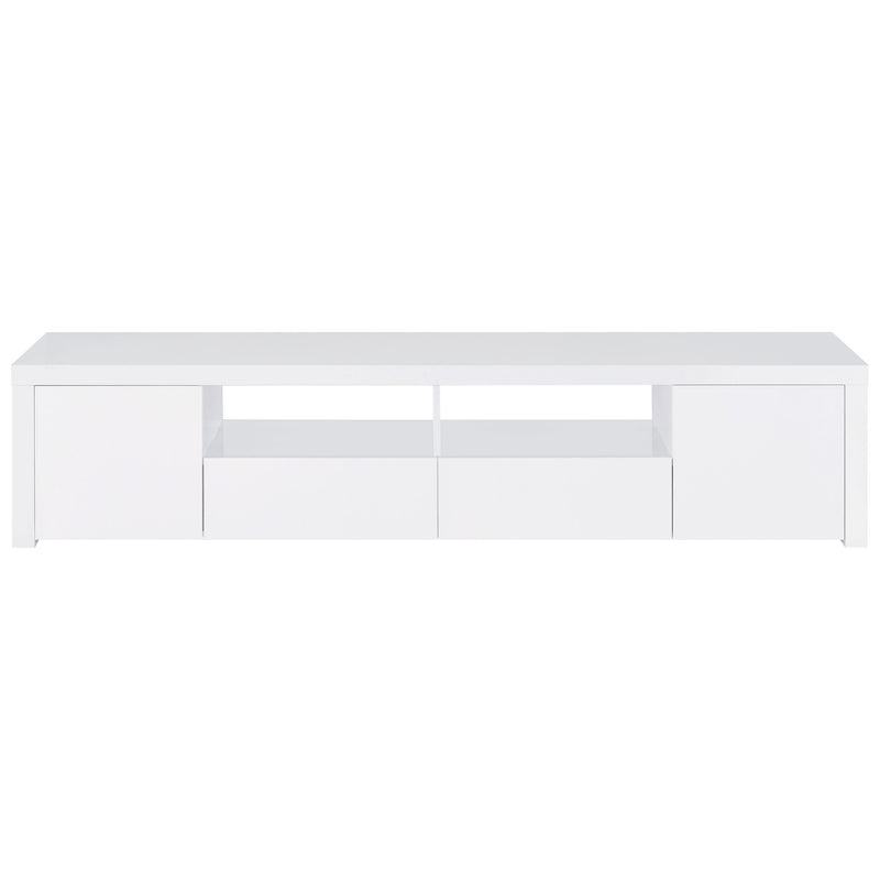 Jude 2-door Engineered Wood 79-inch TV Stand High Gloss White - 704262