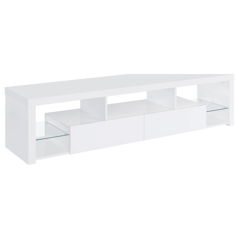 Jude 2-drawer Engineered Wood 71-inch TV Stand High Gloss White - 704251