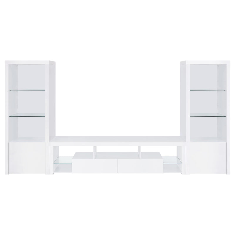 Jude 3-piece 71-inch TV Entertainment Center White High Gloss - 704251-SET