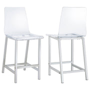 Juelia Clear Acrylic Counter Chair Chrome (Set of 2) - 100265