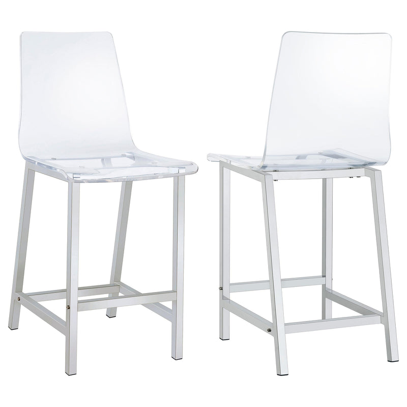 Juelia Clear Acrylic Counter Chair Chrome (Set of 2) - 100265