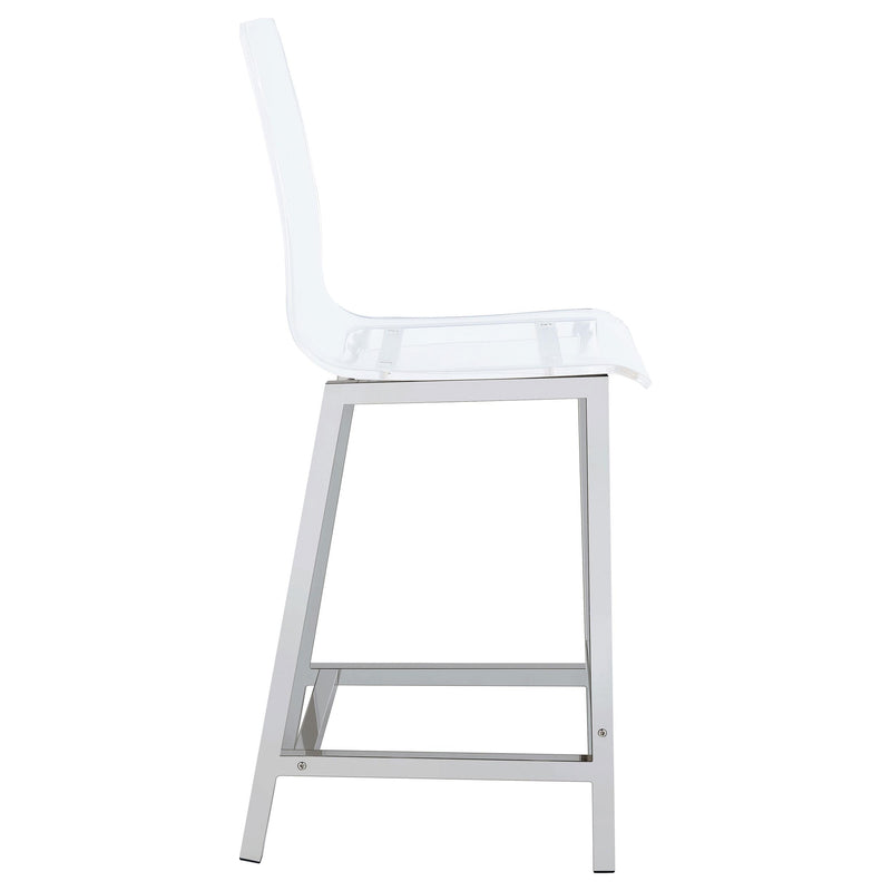 Juelia Clear Acrylic Counter Chair Chrome (Set of 2) - 100265