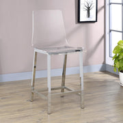 Juelia Clear Acrylic Counter Chair Chrome (Set of 2) - 100265
