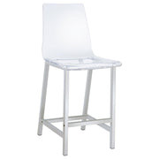 Juelia Clear Acrylic Counter Chair Chrome (Set of 2) - 100265
