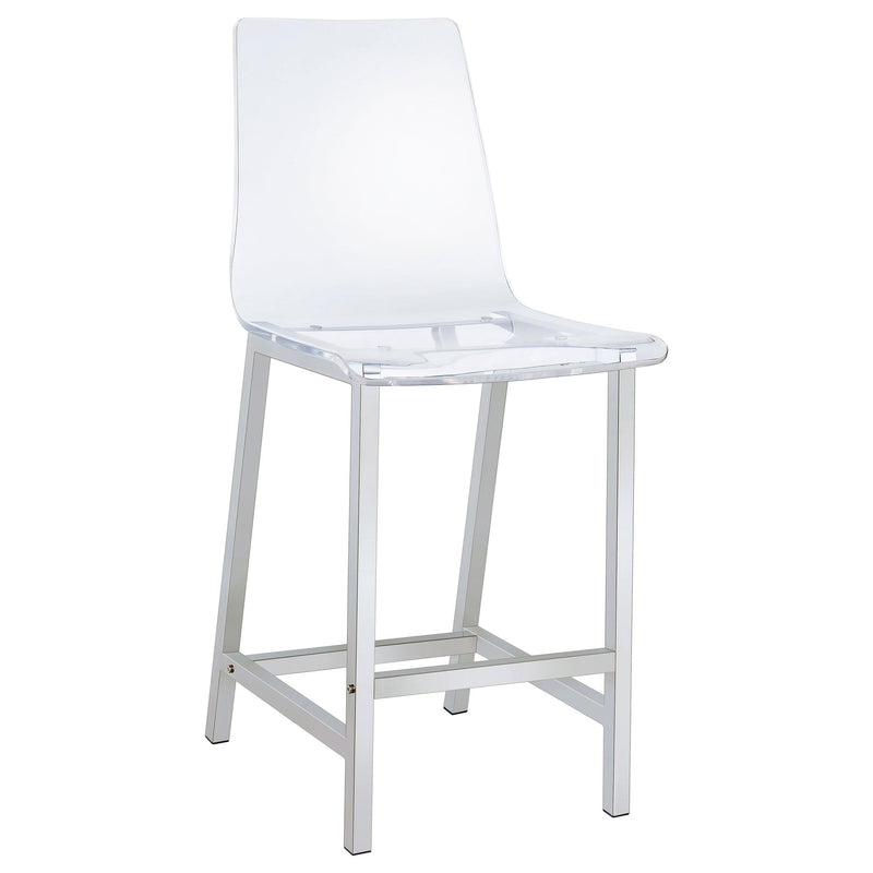 Juelia Clear Acrylic Counter Chair Chrome (Set of 2) - 100265