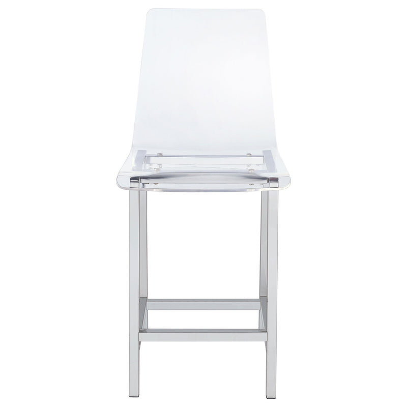 Juelia Clear Acrylic Counter Chair Chrome (Set of 2) - 100265