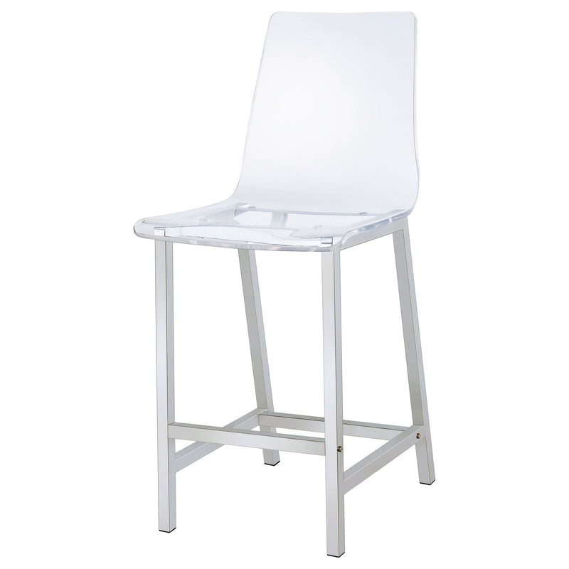Juelia Clear Acrylic Counter Chair Chrome (Set of 2) - 100265