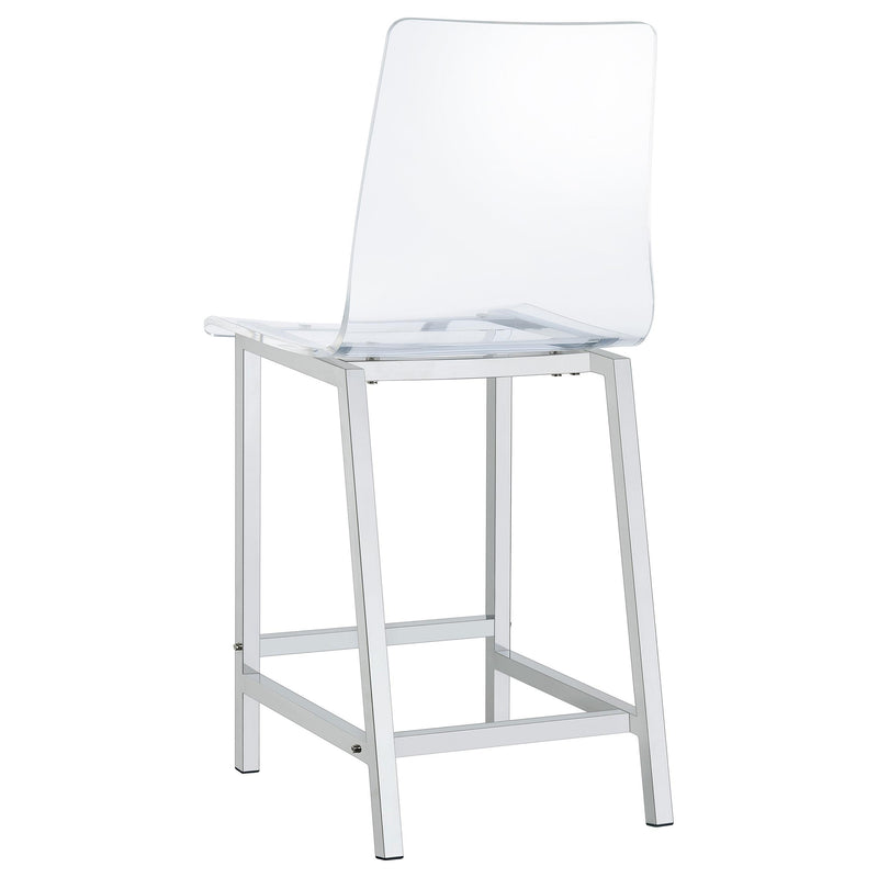 Juelia Clear Acrylic Counter Chair Chrome (Set of 2) - 100265