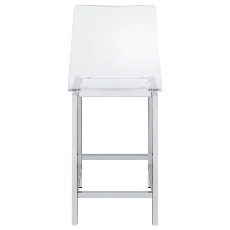 Juelia Clear Acrylic Counter Chair Chrome (Set of 2) - 100265