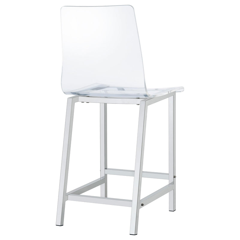 Juelia Clear Acrylic Counter Chair Chrome (Set of 2) - 100265