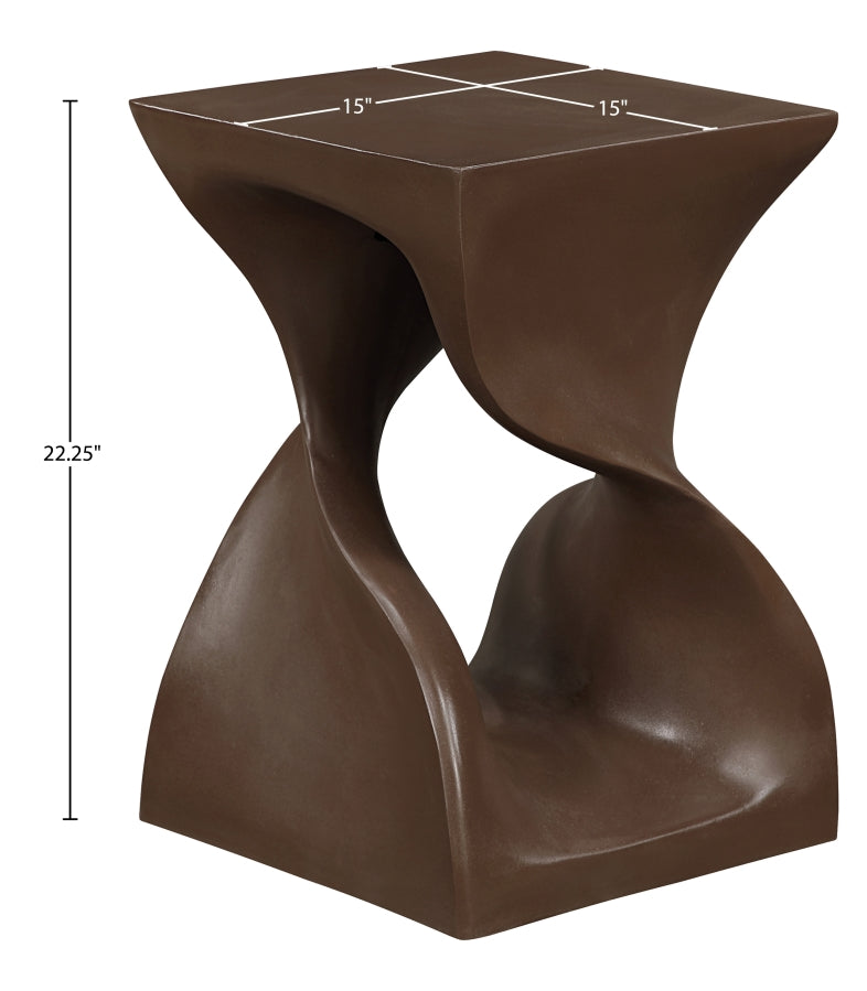 Jula Concrete End Table in Brown - 626Brown-ET