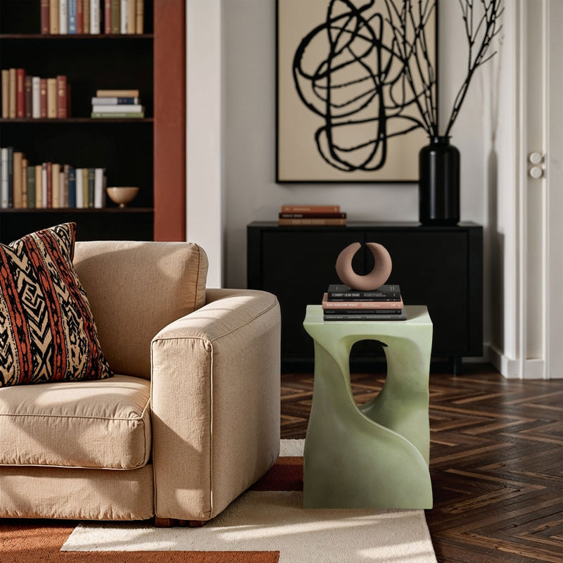 Jula Concrete End Table in Green - 626Green-ET