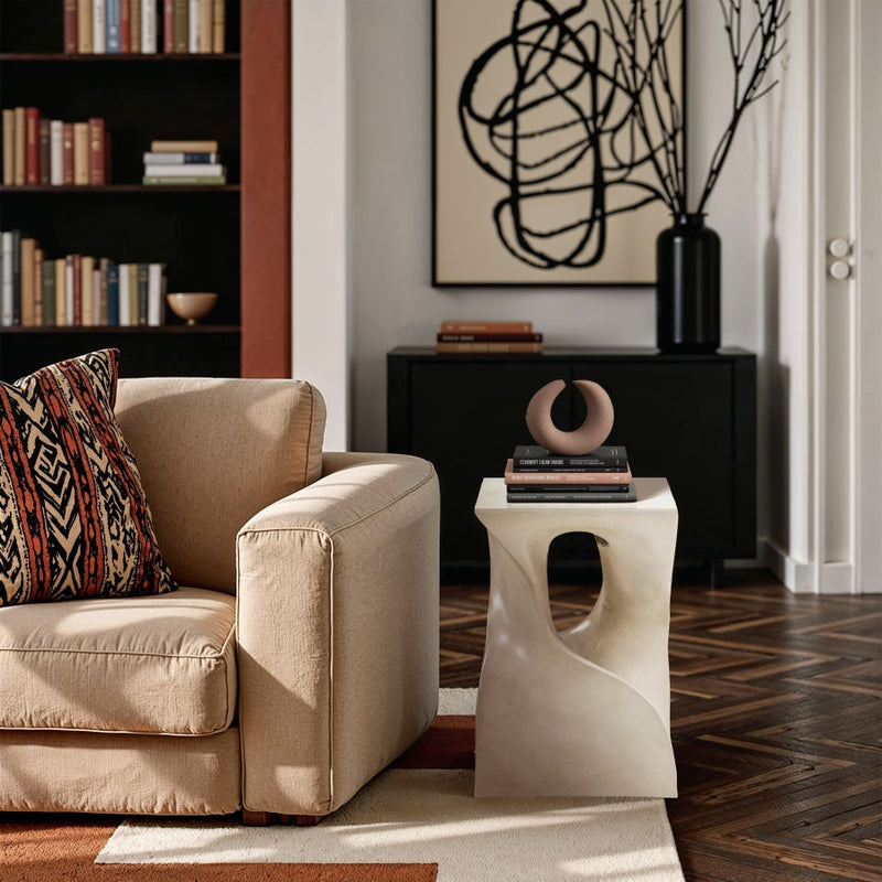 Jula Concrete End Table in Taupe - 626Taupe-ET