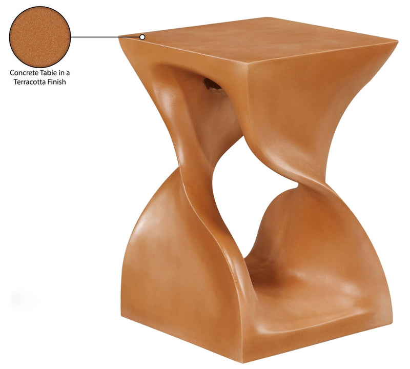 Jula Concrete End Table in Terracotta - 626Terracotta-ET