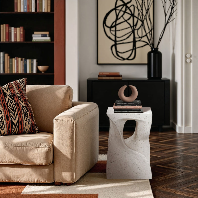 Jula Concrete End Table in Terrazzo - 626Trzo-ET