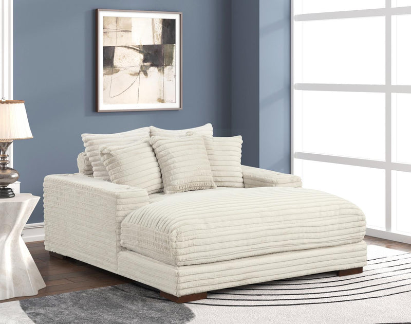 Julia - Beige Chaise Lounge with Two Cup Holder, USB Type-C - L723-CH