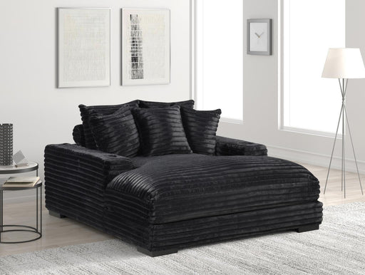 Julia - Black Chaise Lounge with Two Cup Holder, USB Type-C - L720-CH