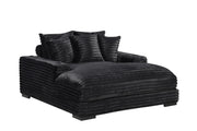 Julia - Black Chaise Lounge with Two Cup Holder, USB Type-C - L720-CH