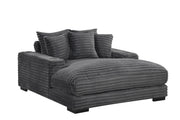 Julia - Charcoal Chaise Lounge with Two Cup Holder, USB Type-C - L722-CH