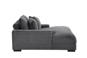 Julia - Charcoal Chaise Lounge with Two Cup Holder, USB Type-C - L722-CH